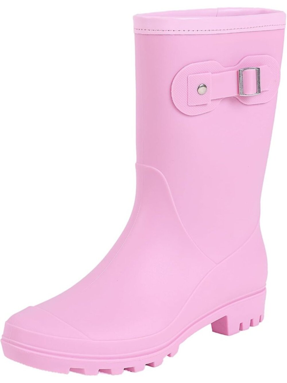 Women's Pink Waterproof Fashion Garden Shoes Anti-Slipping Mid Calf Rain Boots